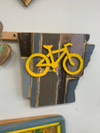 Woodworx Workshop Yellow Bike art